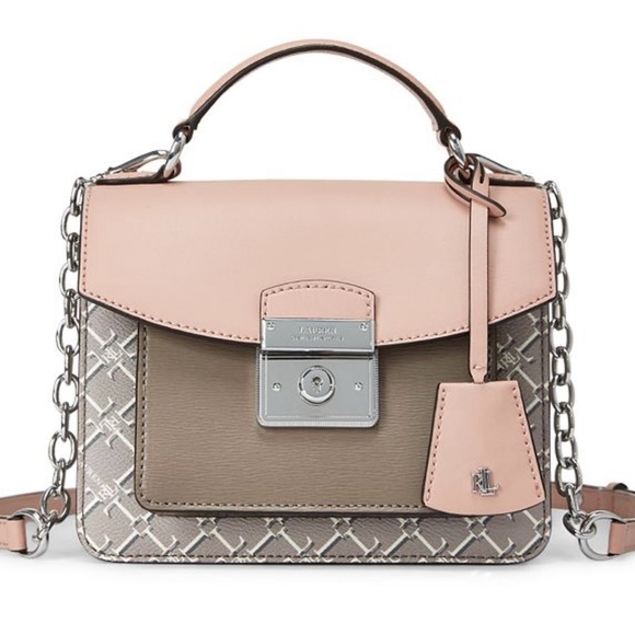 🎀NWT Lauren Ralph Lauren Smooth Saffiano Leather Logo Beckett Satchel🎀 - Picture 1 of 5